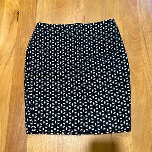 Black and cream eyelet pencil skirt